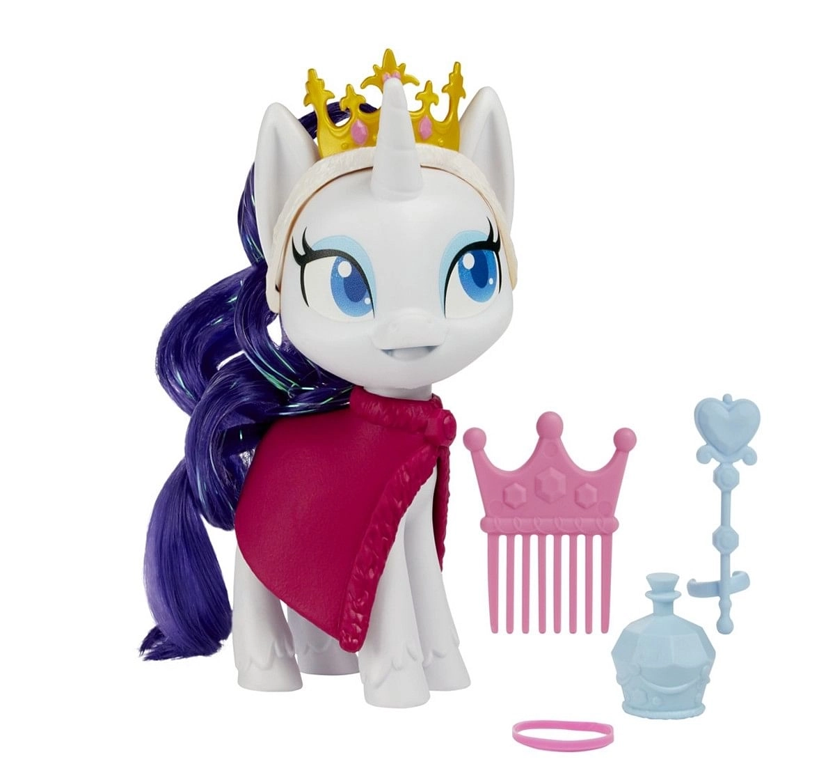 My Little Pony Rarity Potion Dress Up Figure 5 Inch White Pony Toy with DressUp Fashion Accessories Brushable Hair and Comb Multicolor 3Y+