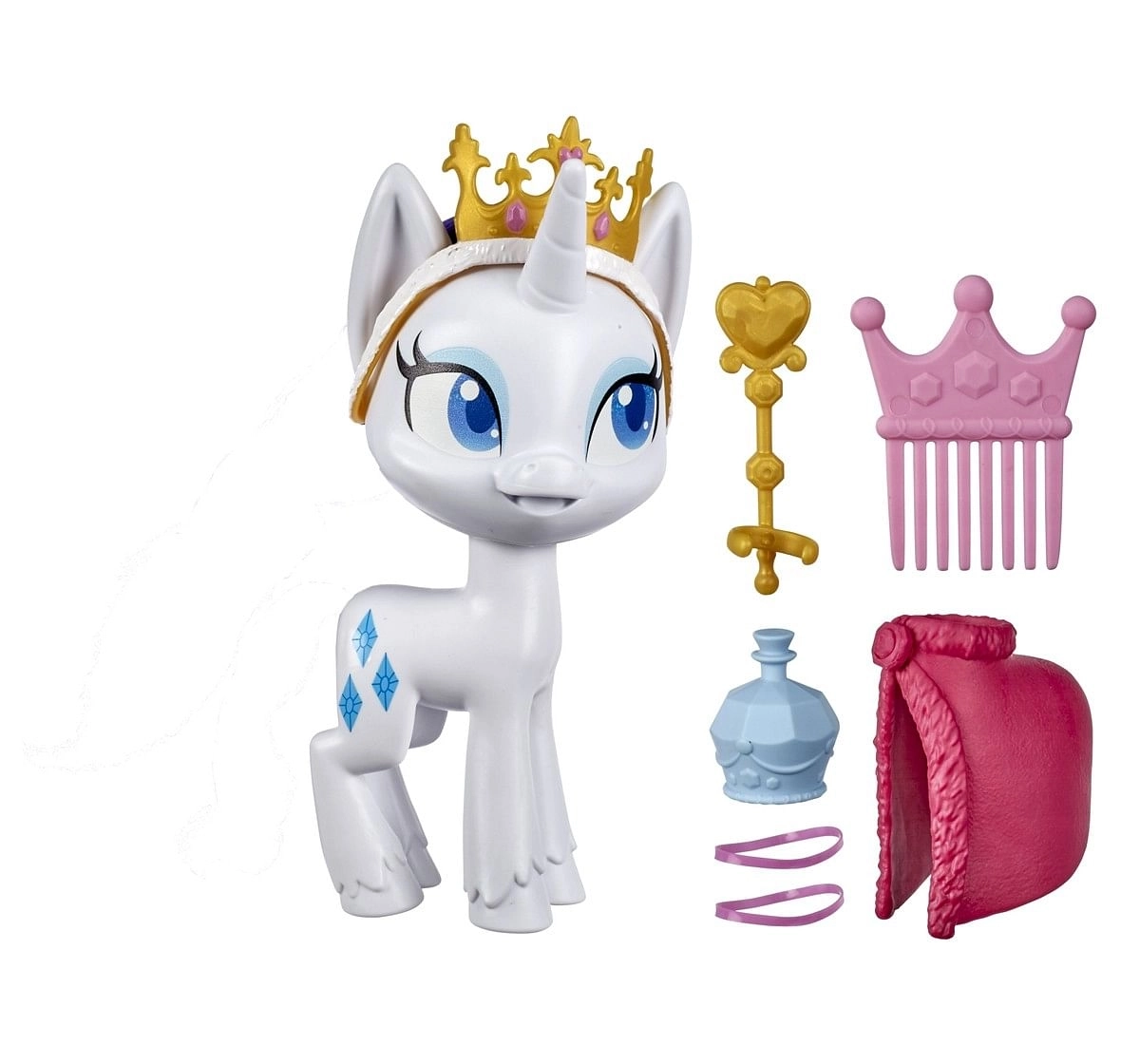 My Little Pony Rarity Potion Dress Up Figure 5 Inch White Pony Toy with DressUp Fashion Accessories Brushable Hair and Comb Multicolor 3Y+