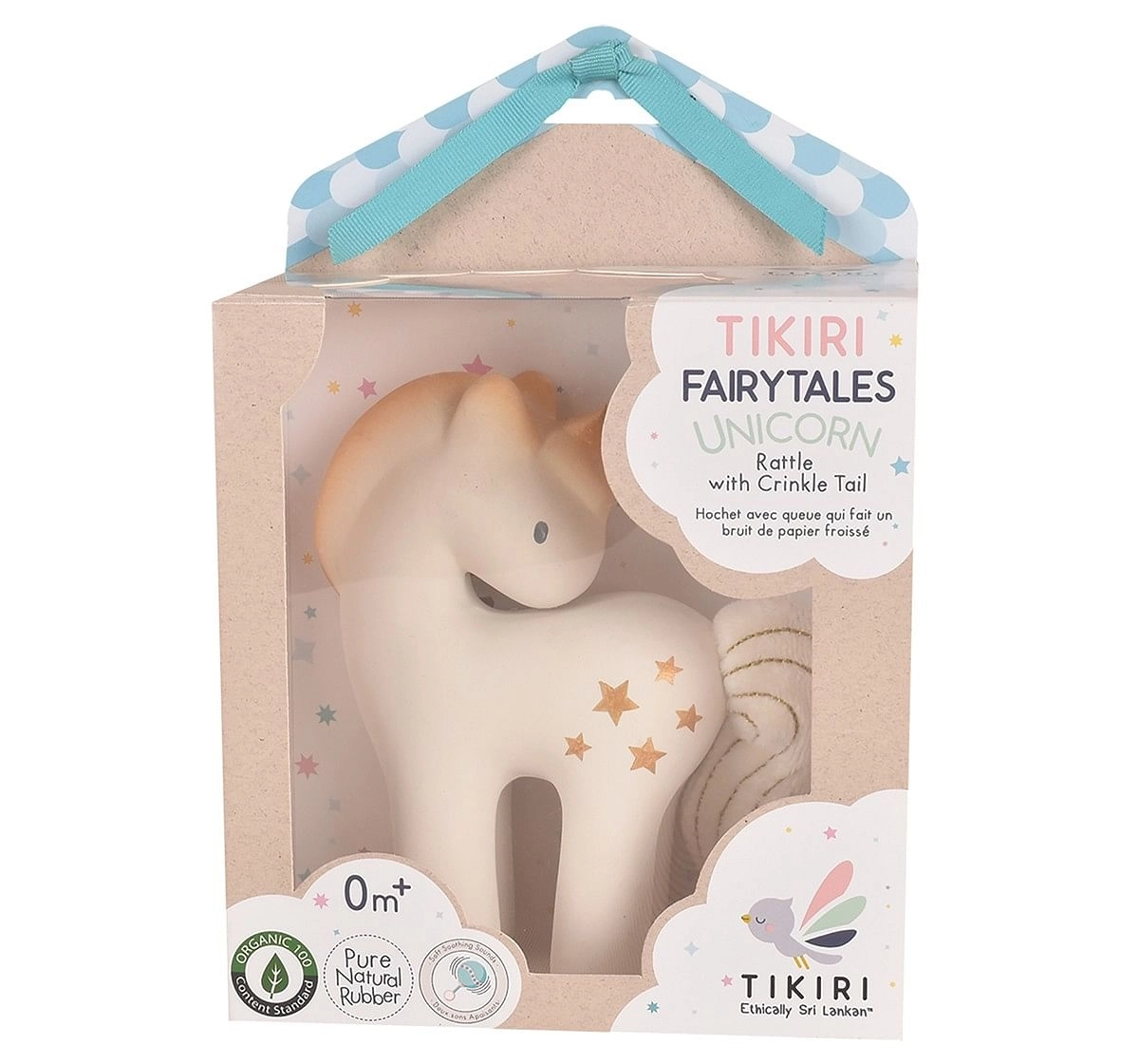 Shining Stars Unicorn Rattle with Crinkle tail for Kids age 0M+