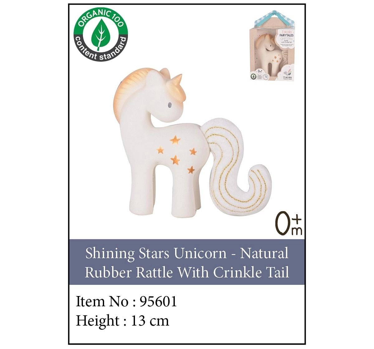 Shining Stars Unicorn Rattle with Crinkle tail for Kids age 0M+