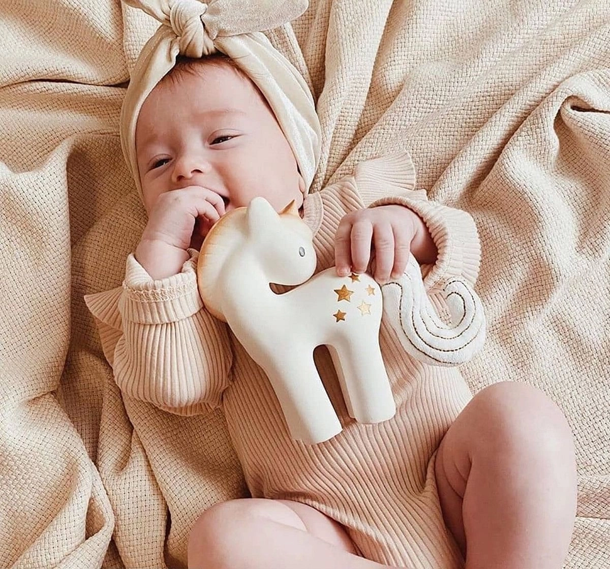 Shining Stars Unicorn Rattle with Crinkle tail for Kids age 0M+