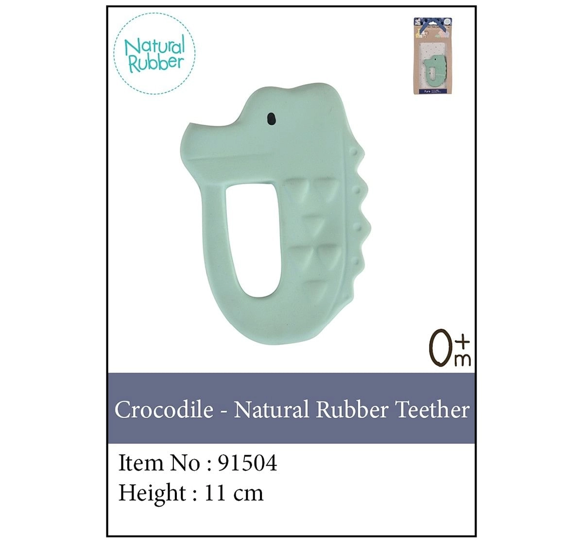 Crocodile Natural Rubber Teether for Kids age 0M+