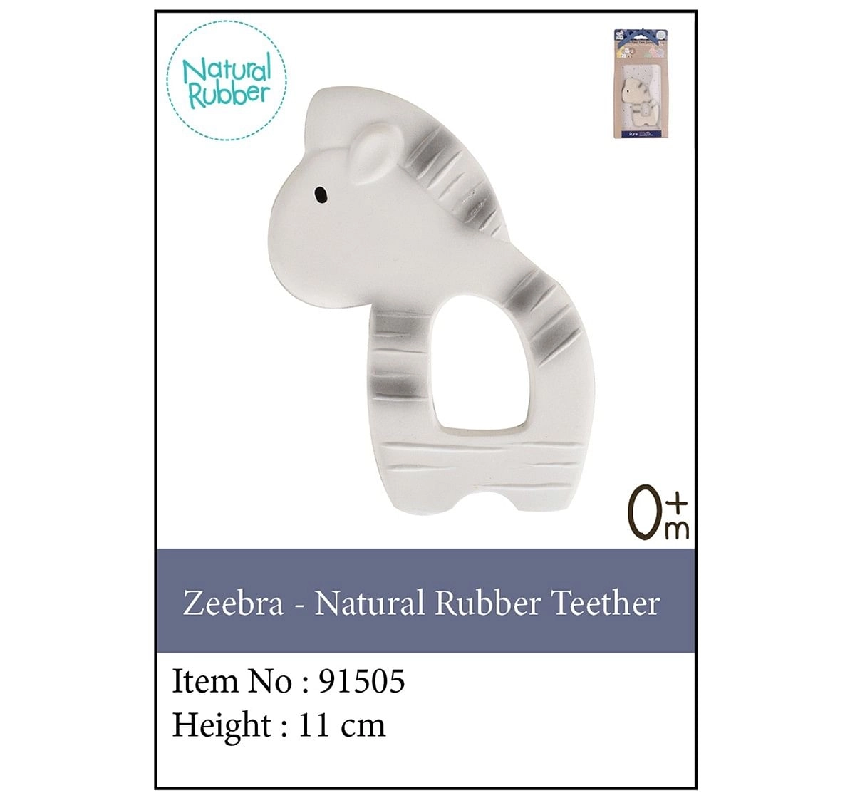Zebra Natural Rubber Teether for Kids age 0M+