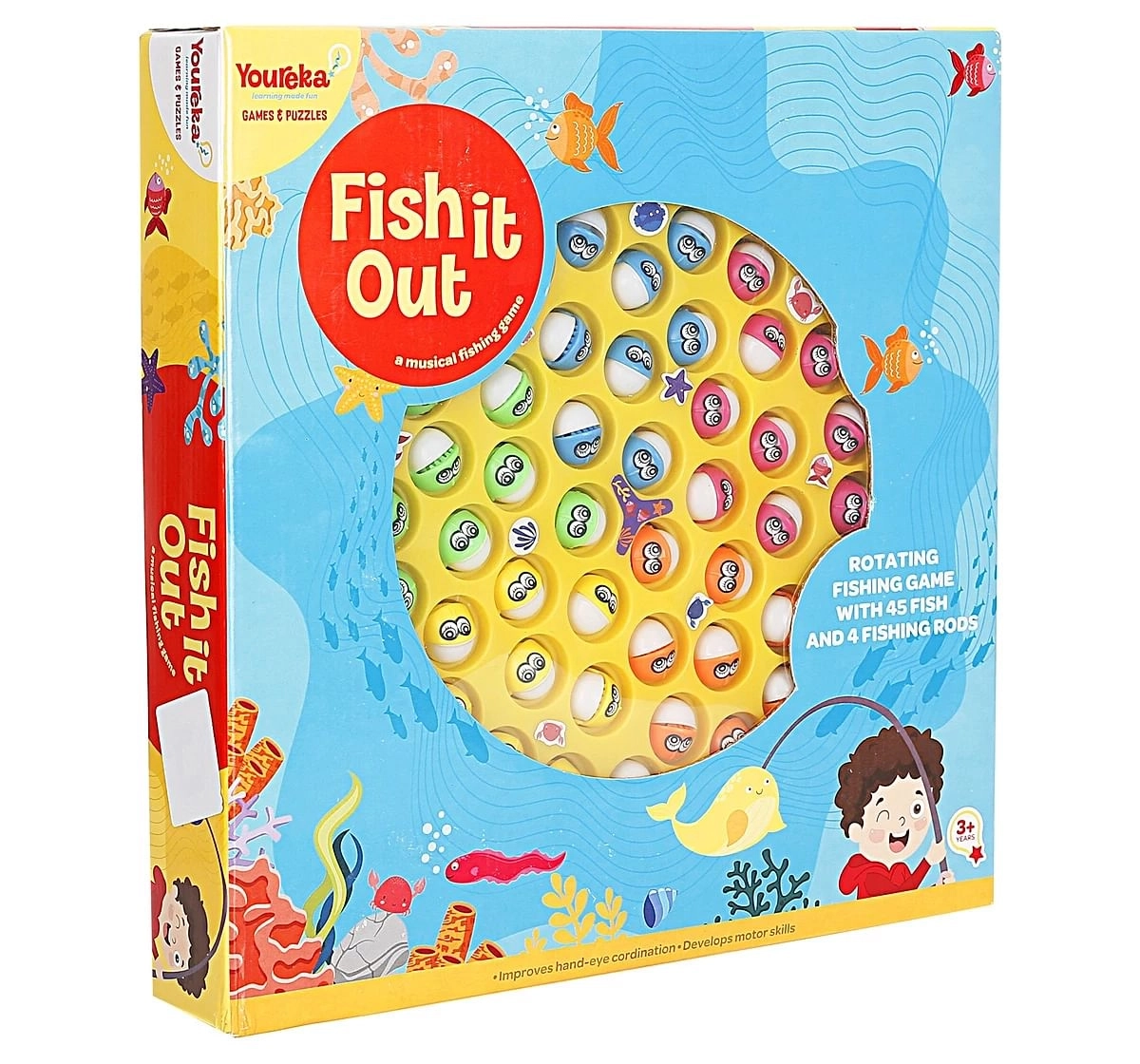 Youreka Fishing Challenging & Mind Game for Kids, 3Y+, Yellow
