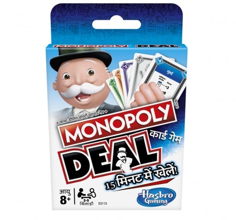 Monopoly Deal Card Game in Hindi, Quick Playing Card Game for 2-5 Players, Game for Families and Kids, Multicolor, 8Y+
