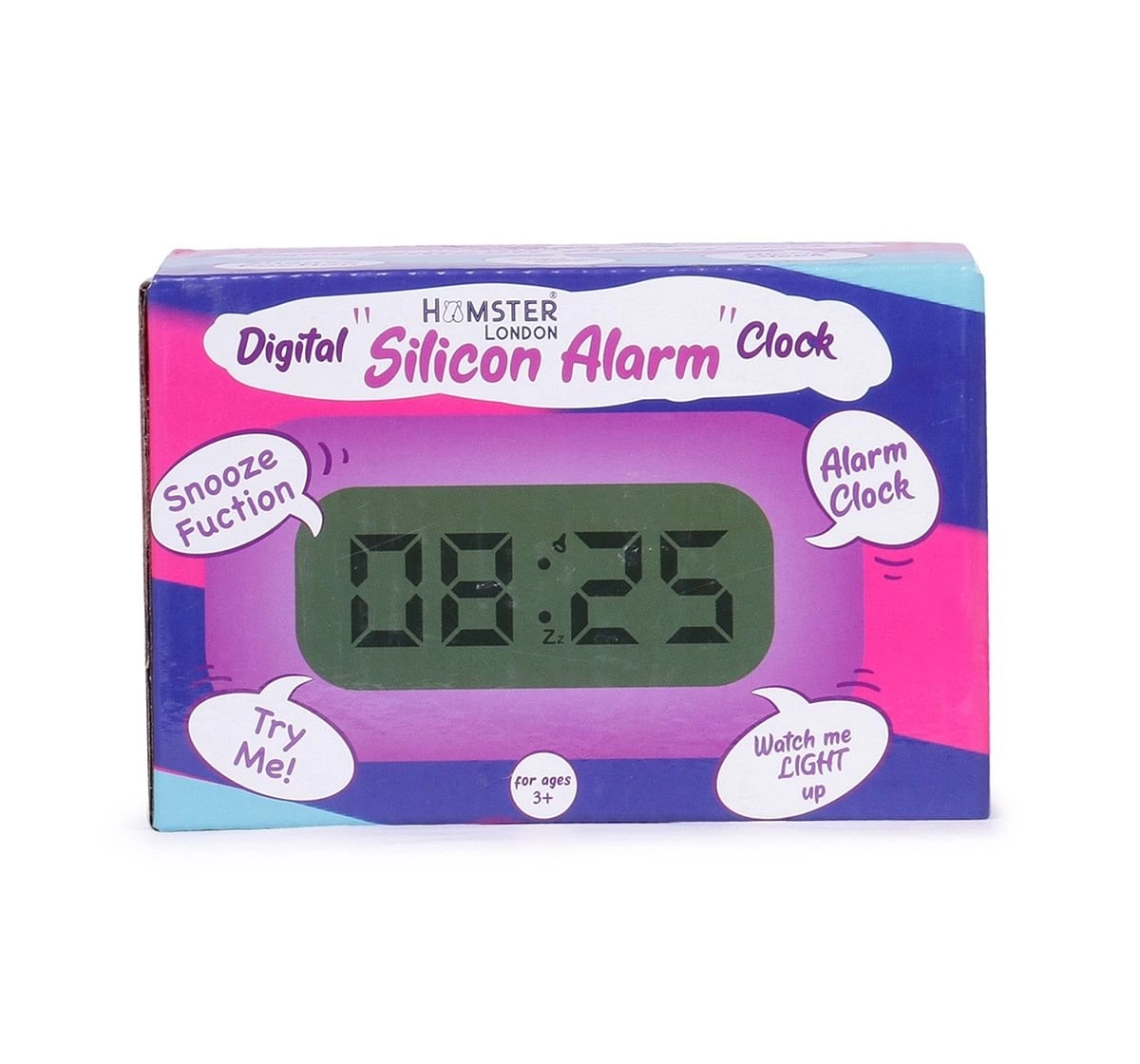 Hamster London Digital Silicon Alarm Clock Pink, 6Y+