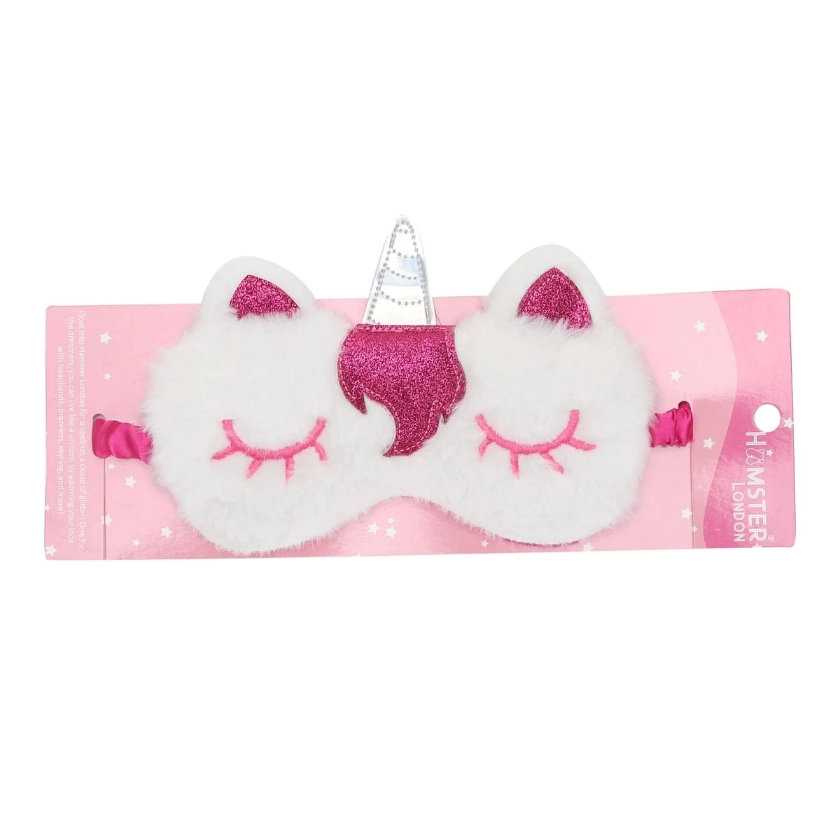 Hamster London Eye Mask Pink & White, Fur, 3Y+