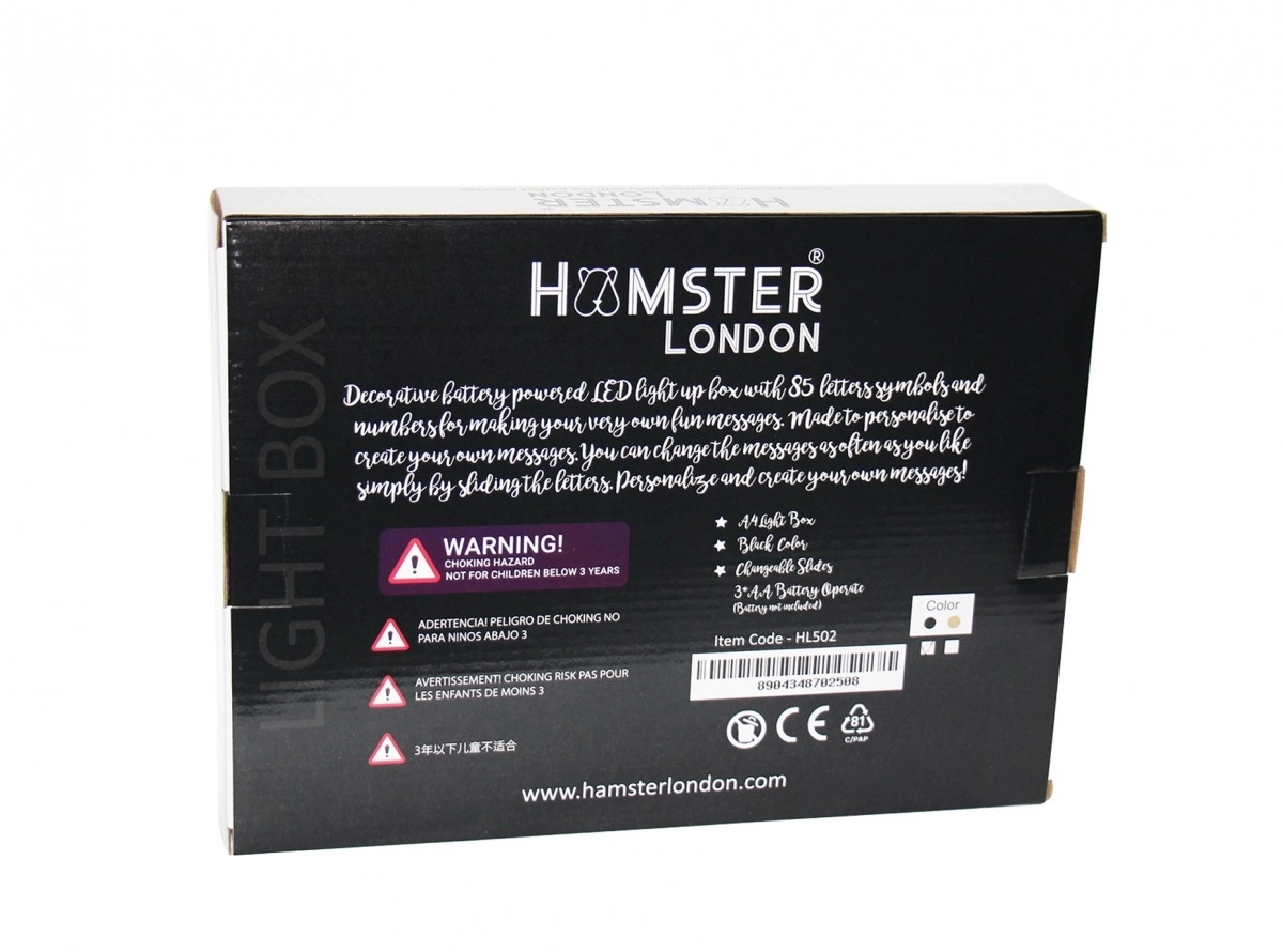 Hamster London A4 Light Box Black 5Y+