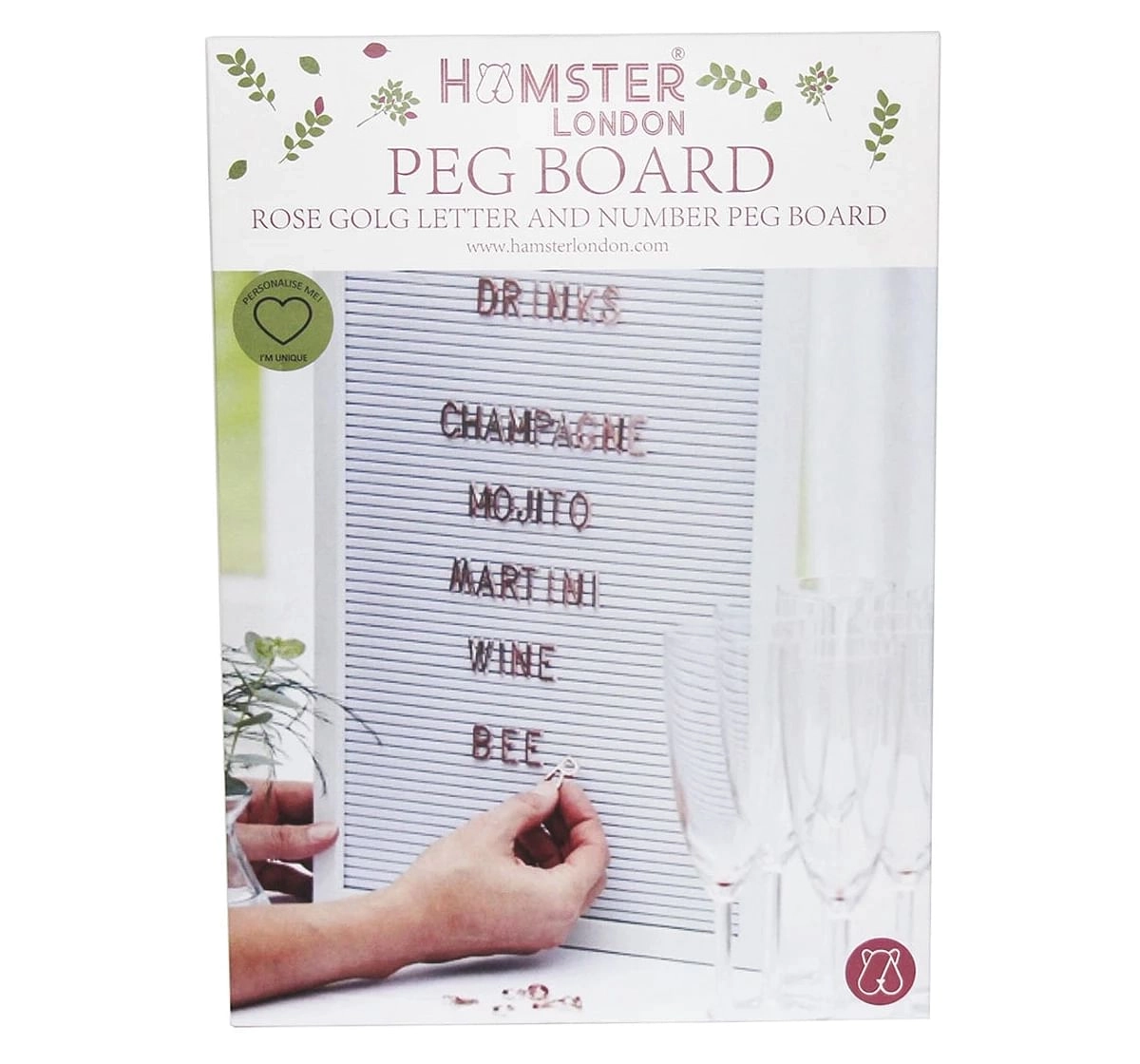 Hamster London Peg Board A4, White, 6Y+