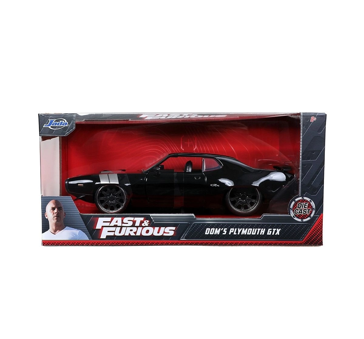 Fast & Furious 1:24 - FF8 1972 Plymouth GTX for Kids age 8Y+, Black