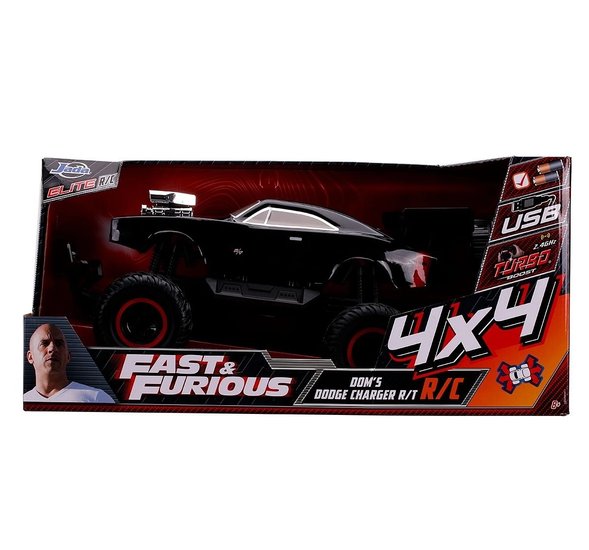 Fast & Furious 1:12 R/C - Elite Off-Road 1970 Dodge Charger (Offroad) for Kids age 8Y+, Black