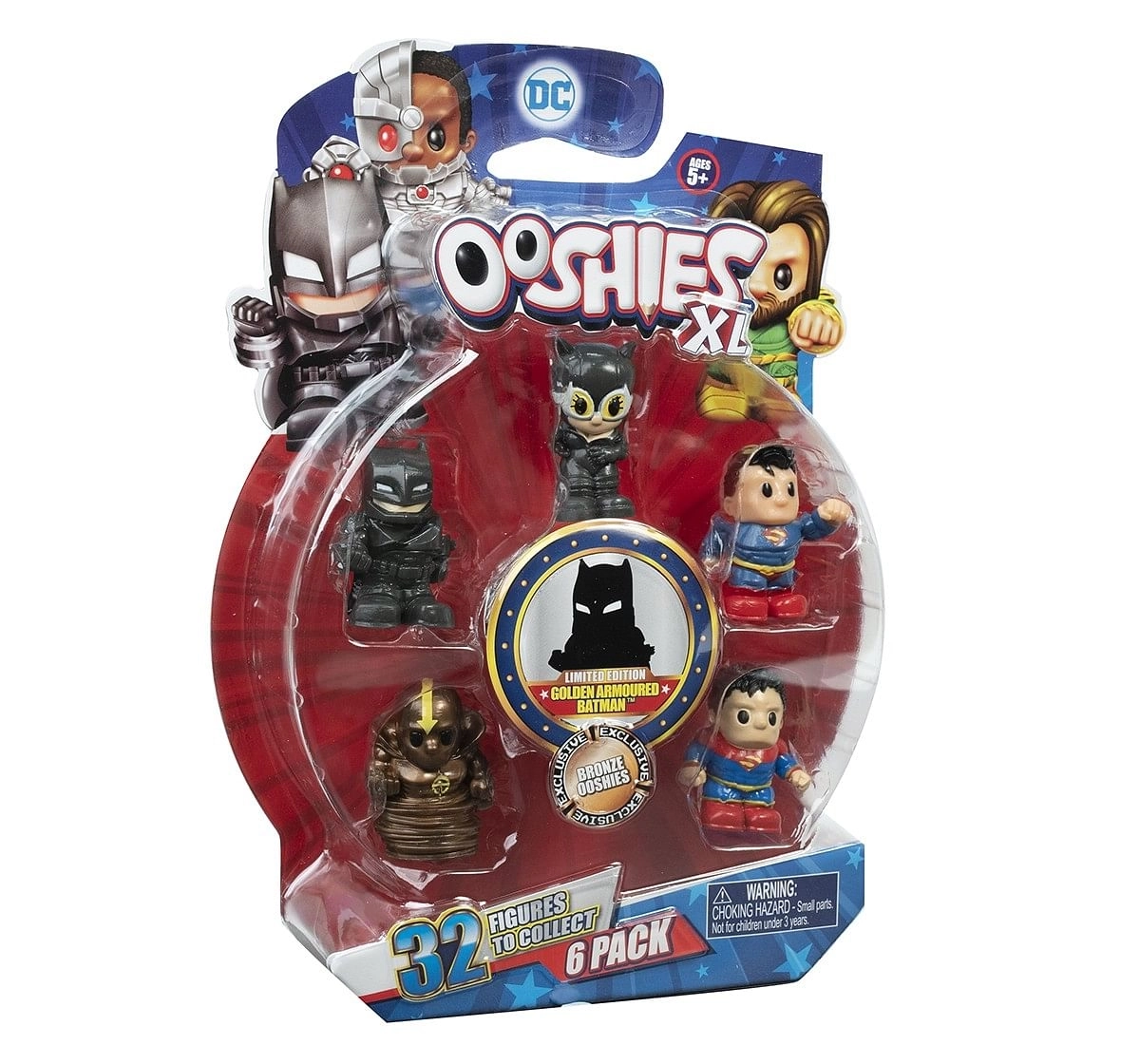 Ooshies Xl 6Pcs Armoured Batman, Superman, Bronze Tornado, Superboy, Catwoman, One Surprise Ooshie,  5Y+ (Multicolor)