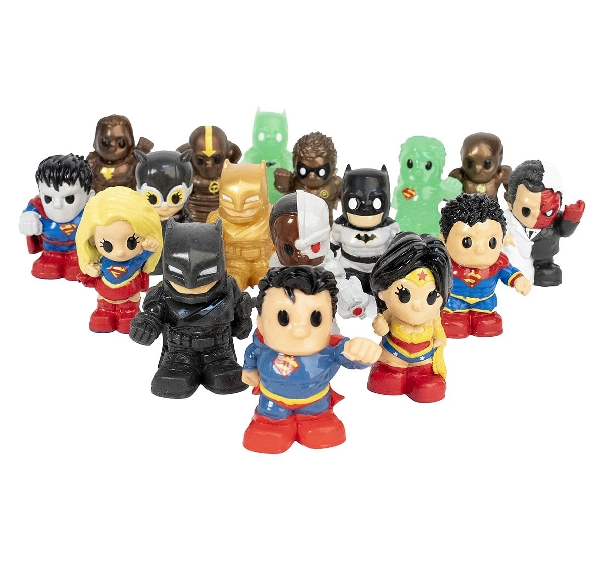 Ooshies Xl 6Pcs Superboy, New Outfit Batman, Bronze The Flash, Cyborg, Two Face, One Surprise Ooshie,  5Y+ (Multicolor)