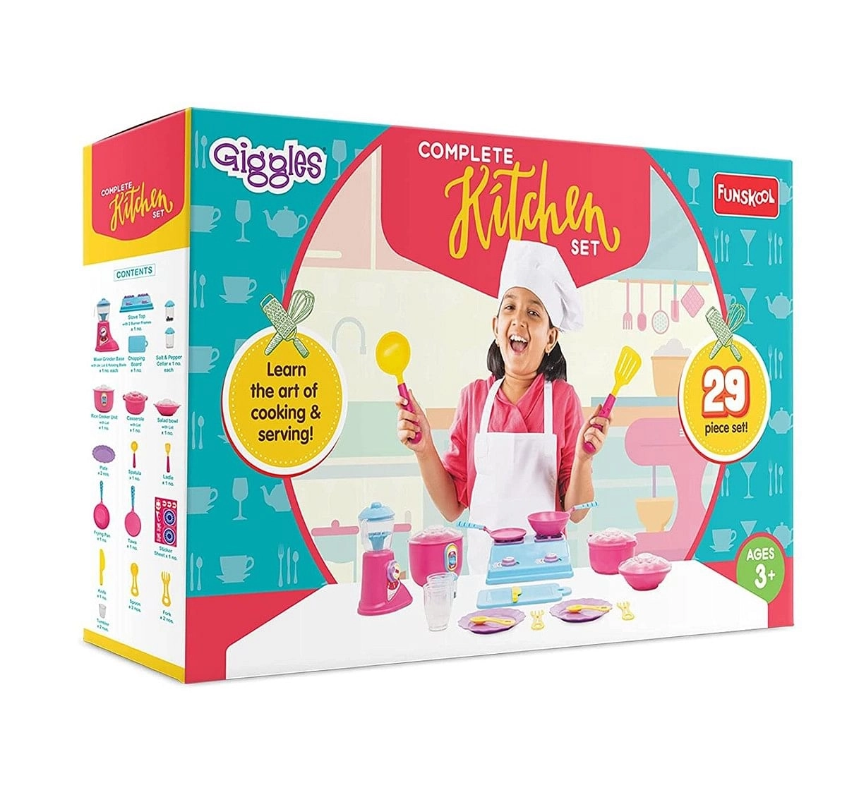 Giggles Complete Kitchen Set Plastic Multicolour 3Y+