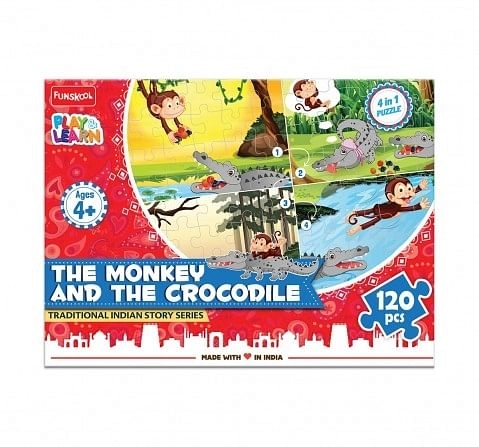 Play & Learn The Monkey And The Crocodile 120 Pcs, 2Y+ (Multicolor)