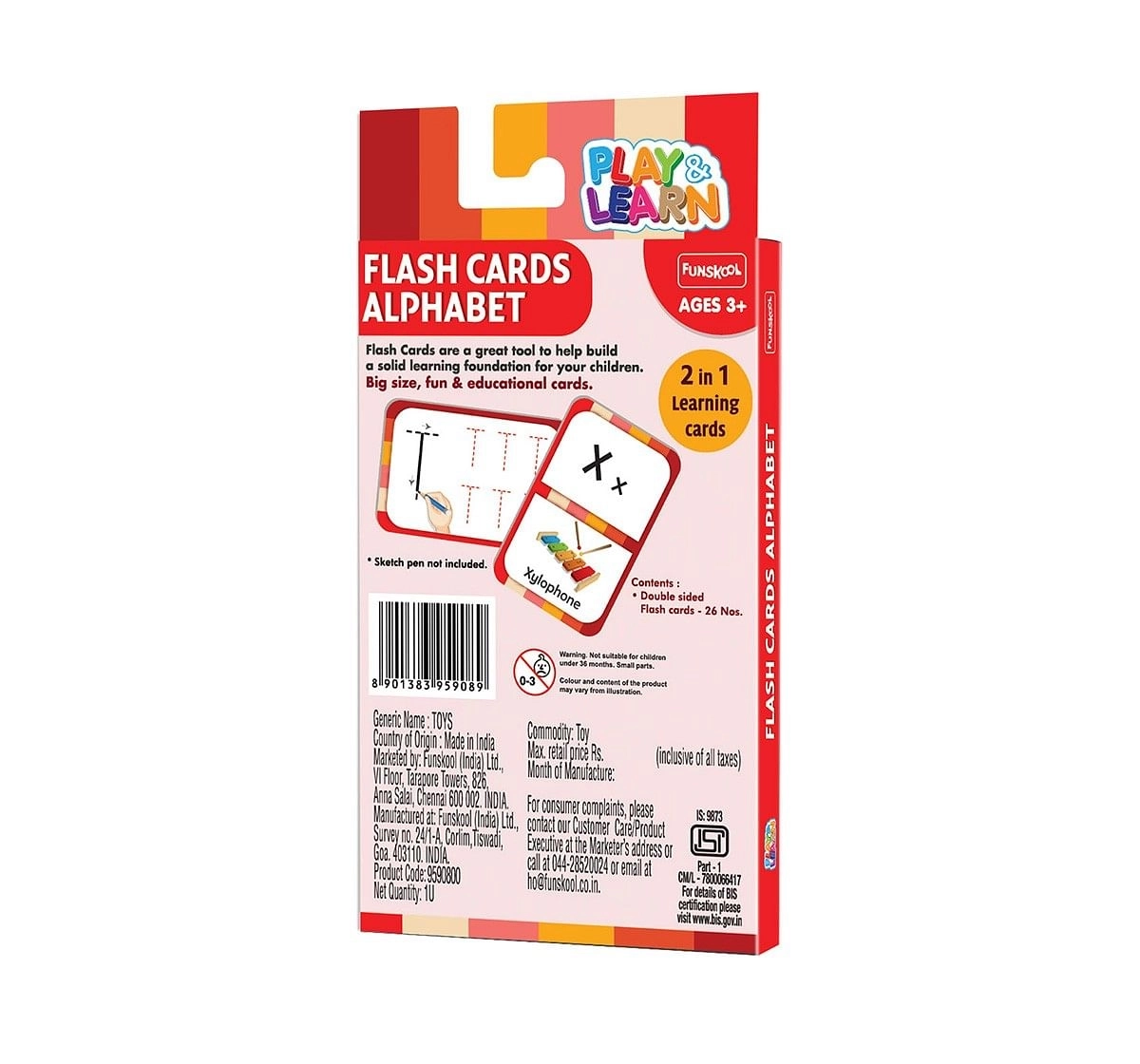 Play & Learn Flash Cards Alphabet - Let'S Learn And Write Alphabets, 2Y+ (Multicolor)