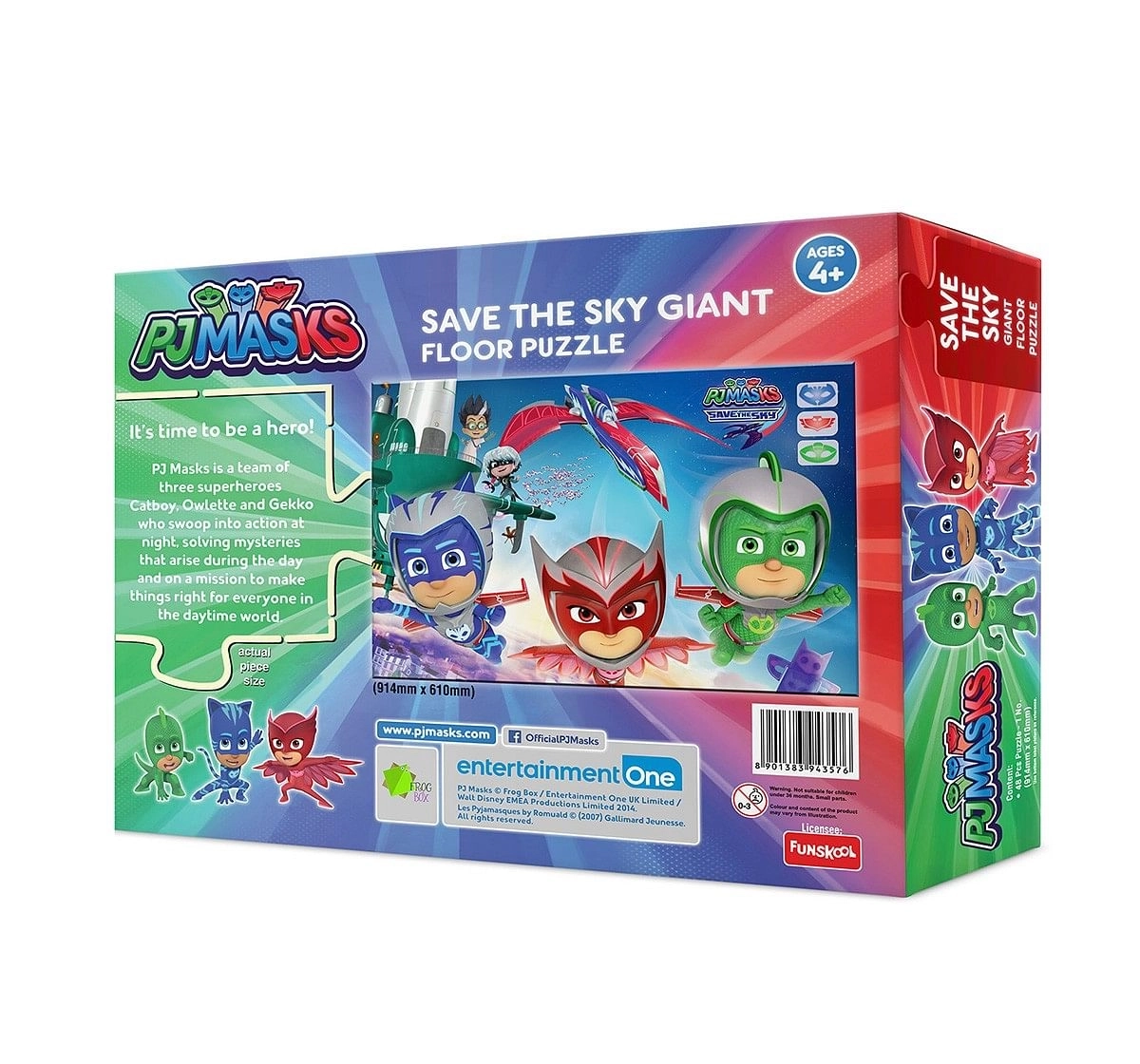 Shop Funskool Pj Masks Save The Sky Giant Floor Puzzle 48 Pcs, 2Y