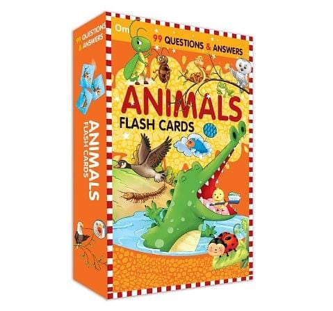 OM Books 99 Question & Answers Animals Flash Cards Multicolour 5Y+