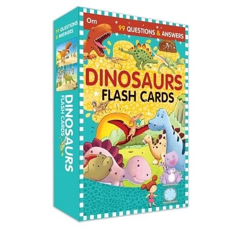 OM Books 99 Question & Answers Dinosaurs Flash Cards Multicolour 5Y+