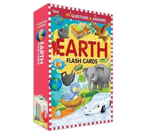 OM Books 99 Question & Answers Earth Flash Cards Multicolour 5Y+