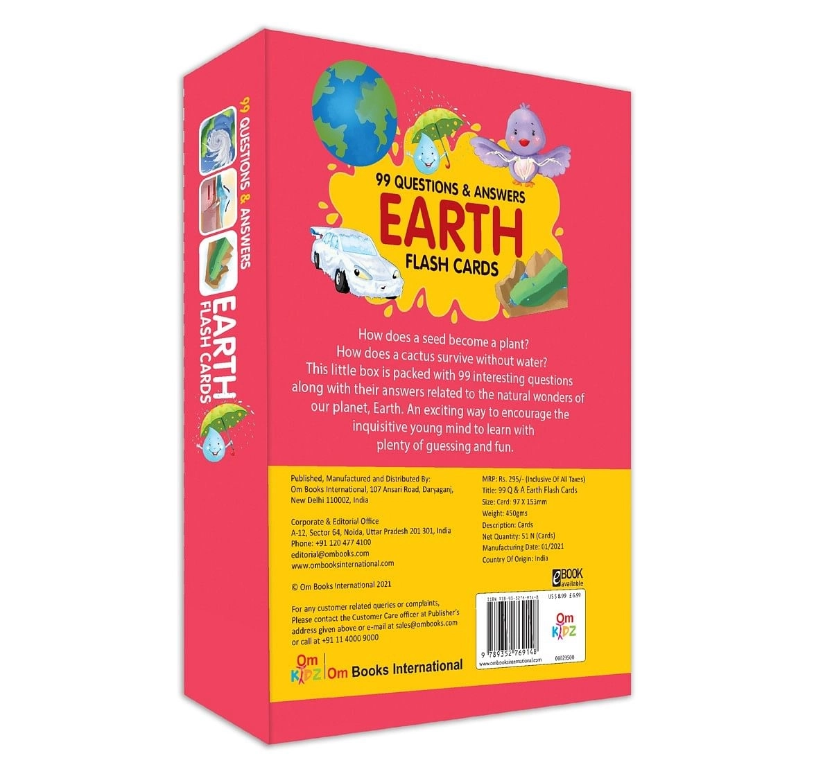 OM Books 99 Question & Answers Earth Flash Cards Multicolour 5Y+