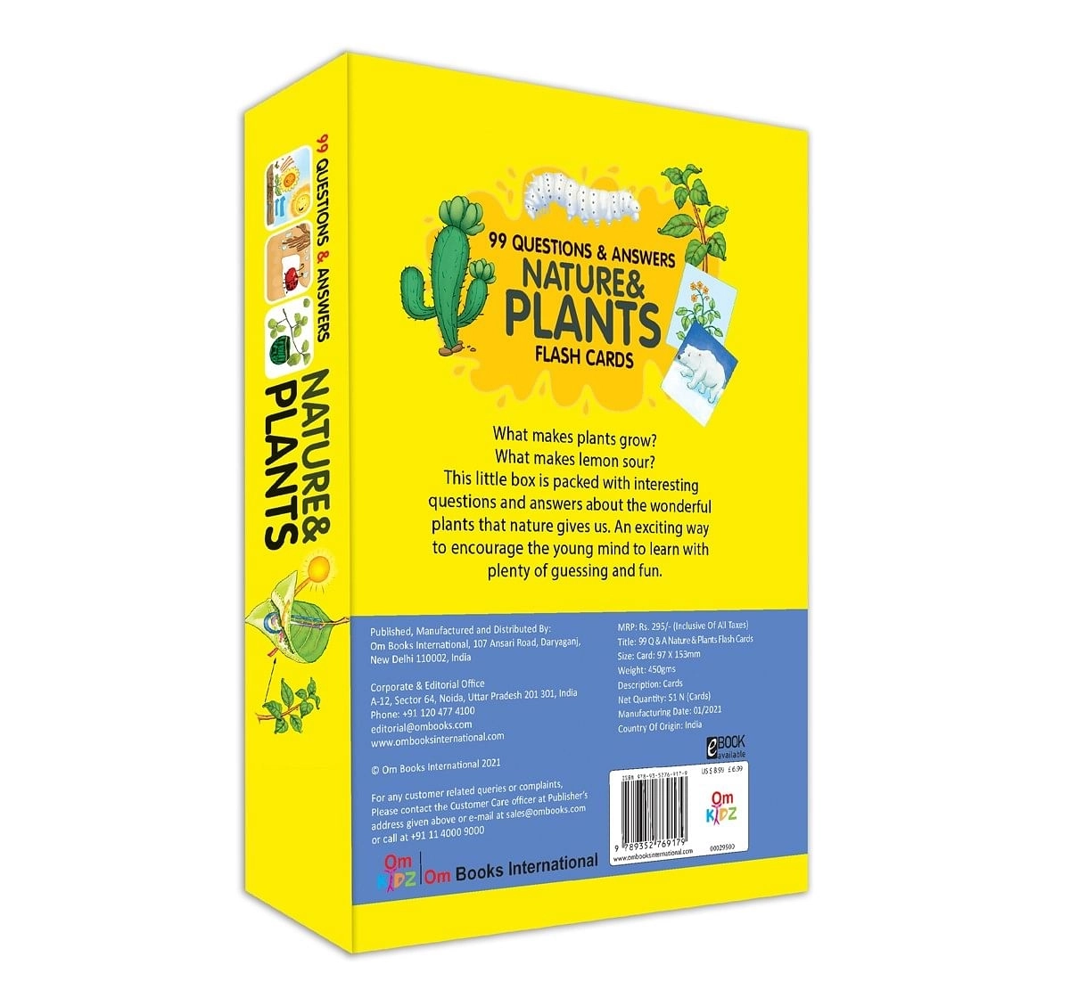 OM Books 99 Question & Answers Nature an Plants Flash Cards Multicolour 5Y+