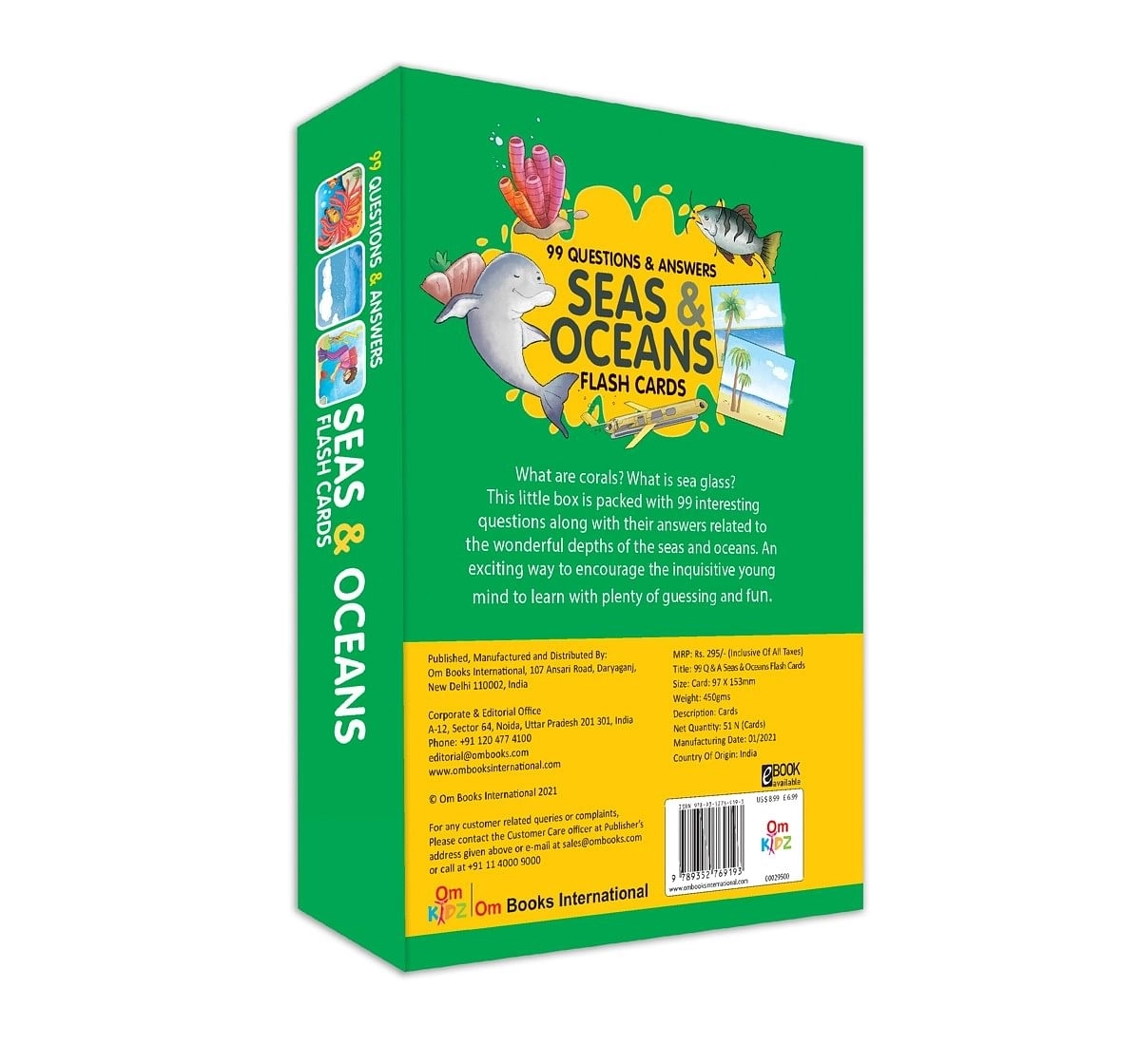 OM Books 99 Question & Answers Seas and Ocean Flash Cards Multicolour 5Y+