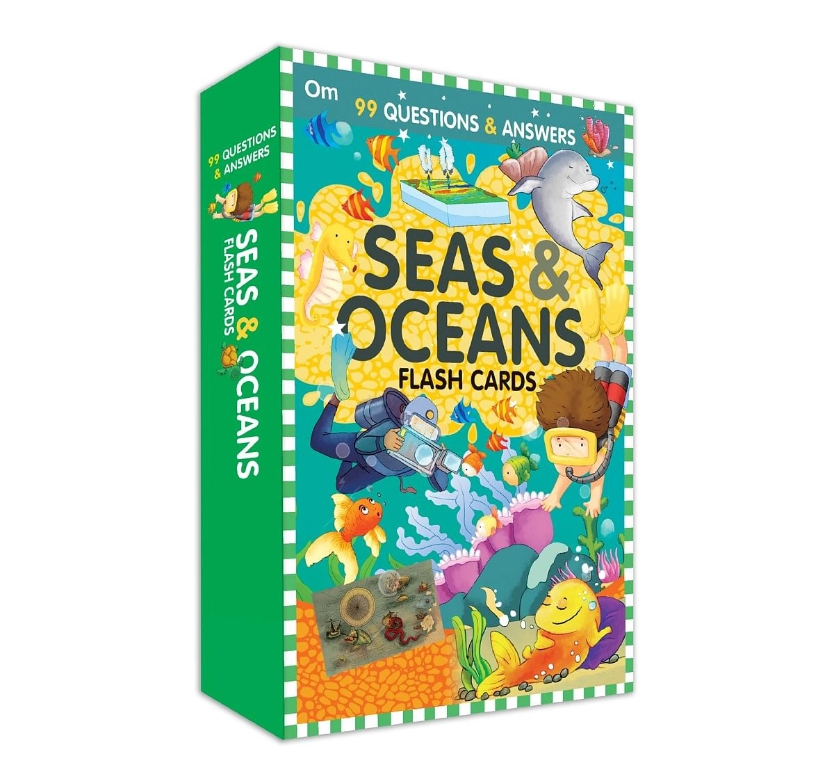 OM Books 99 Question & Answers Seas and Ocean Flash Cards Multicolour 5Y+