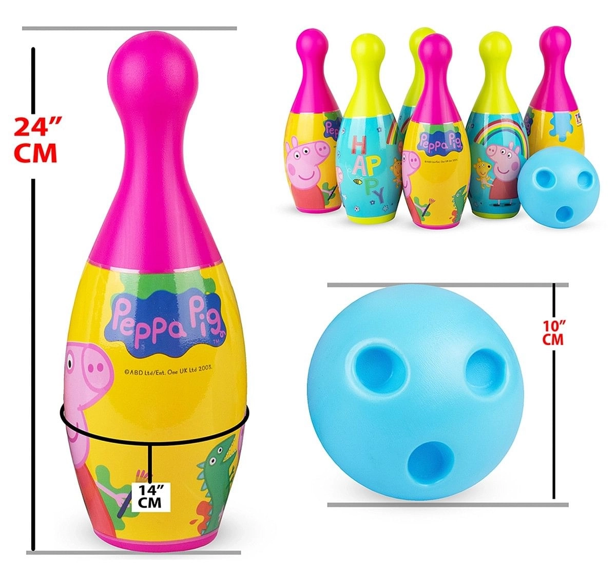 IToys Peppa pig bowling set for kids,  3Y+(Multicolour)