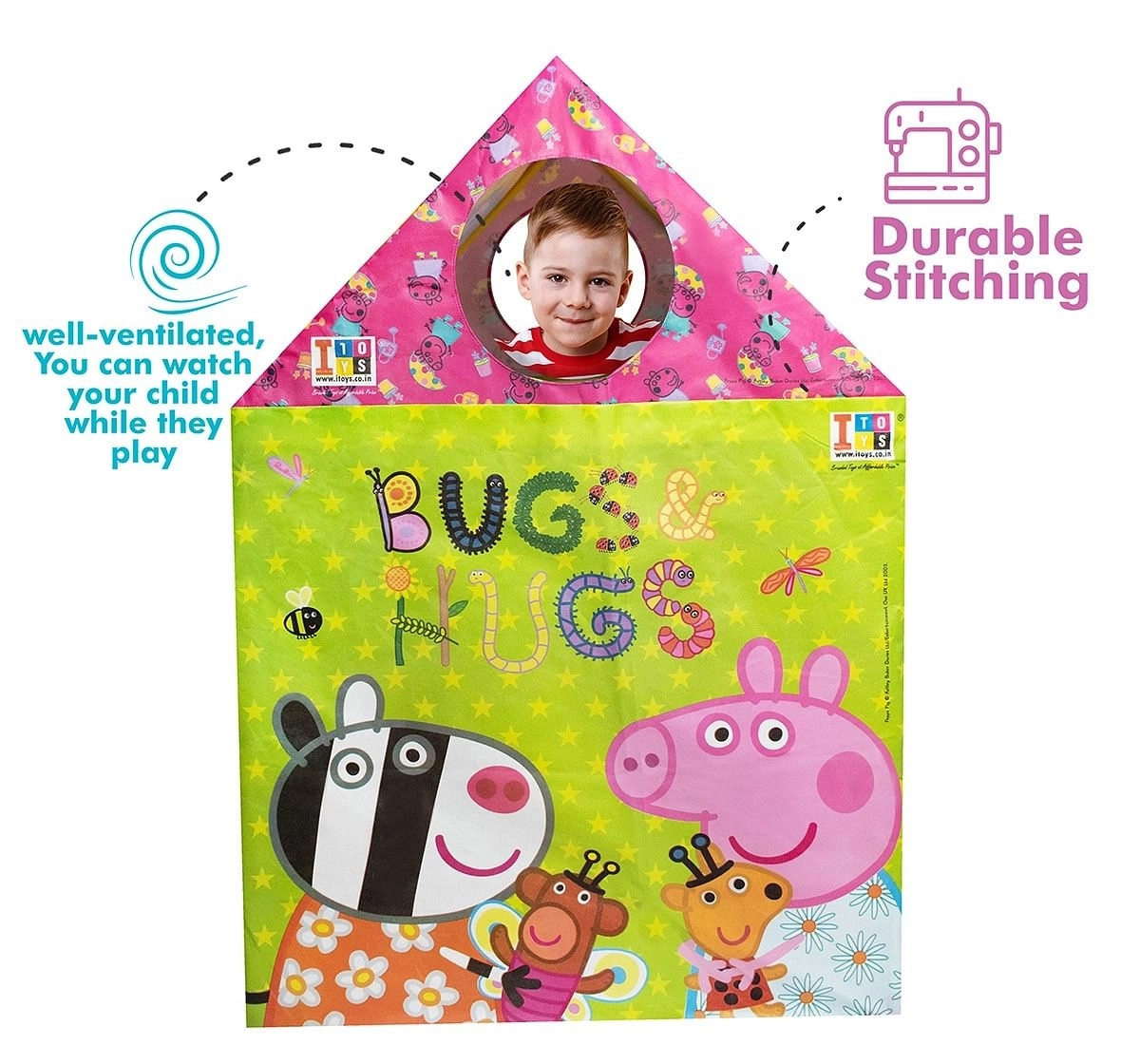 IToys Peppa pig playhouse tent for kids,  2Y+(Multicolour)