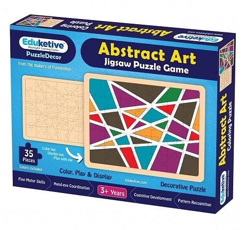 Eduketive PuzzleDecor Abstract Art Decorative Coloring Puzzle with Stand 35 Pieces Kids Age 3-12 Years Old + Free Colors
