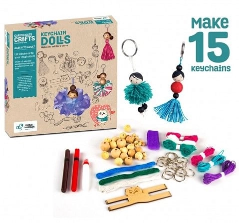 Chalk and Chuckles Art and Craft Keychain Dolls,  9Y+