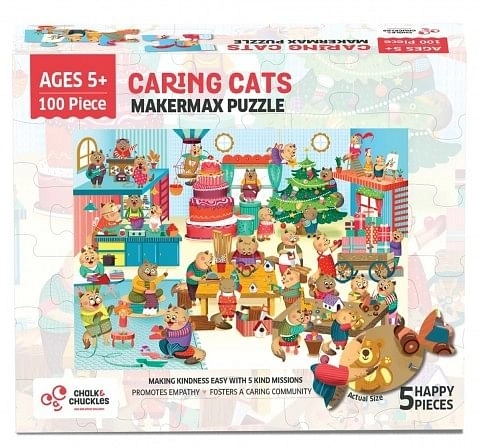 Chalk and Chuckles Makermax Cat Jigsaw Puzzle,  4Y+