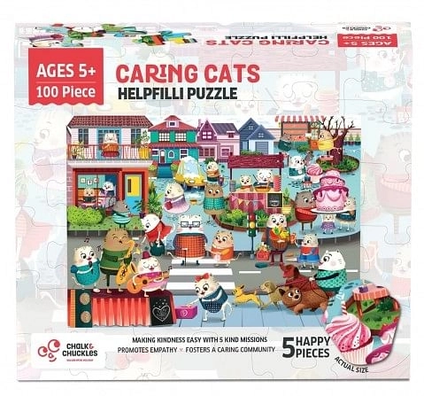 Chalk and Chuckles Helpfilli Cat Jigsaw Puzzle,  4Y+