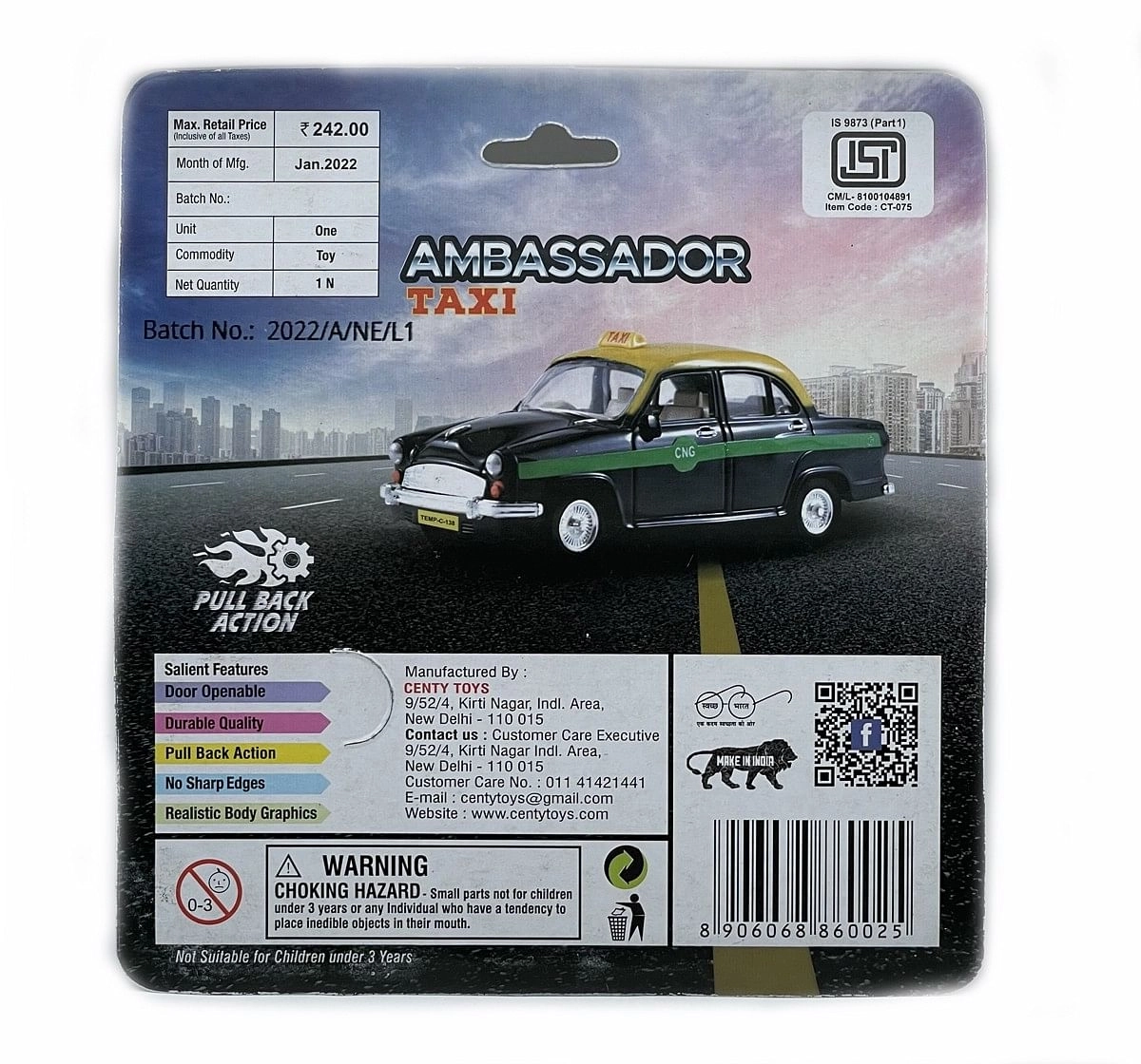 Centy Ambassdor Taxi Door Openable Multicolor 3Y+