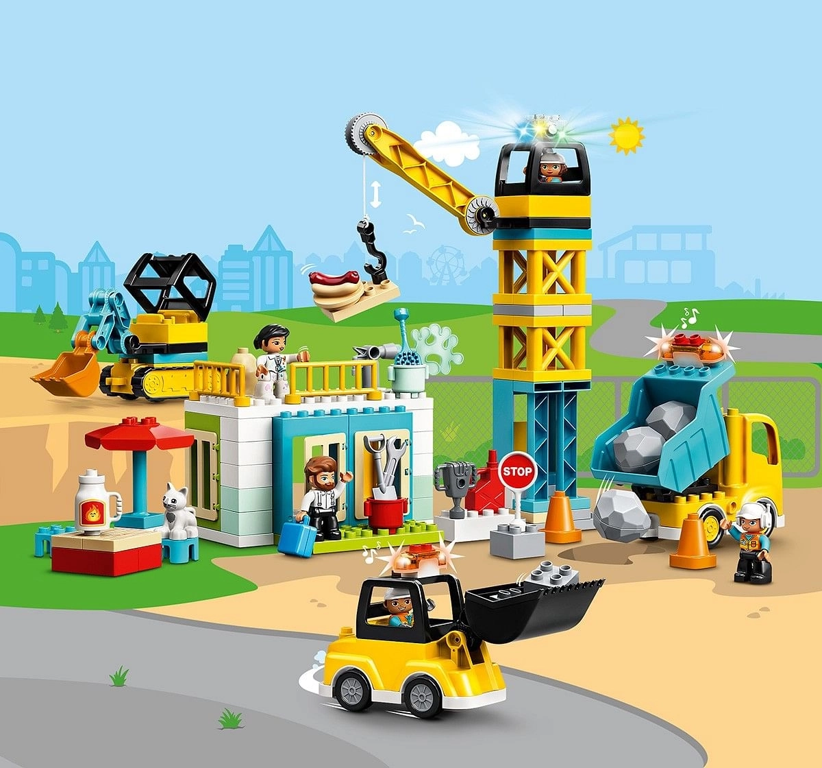 Lego Tower Crane And Construction V29,  2Y+, (Multicolor)