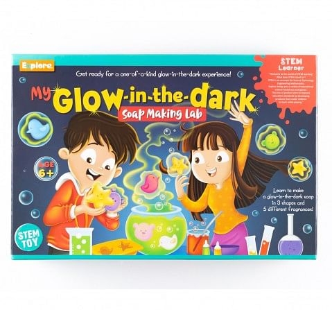 Eksploe My Glow In The Dark Soap Making Lab STEM Activity Kit, Multicolor, 8Y+
