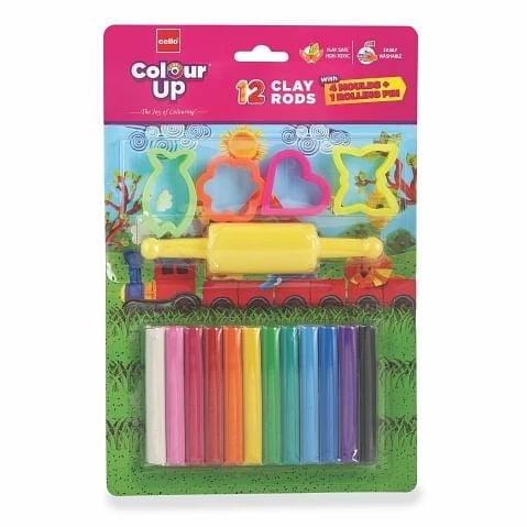 COLOURUP Colourup Clay, Play Dough Clay Set for Kids, 12 Rods, Multicolour, 4Y+