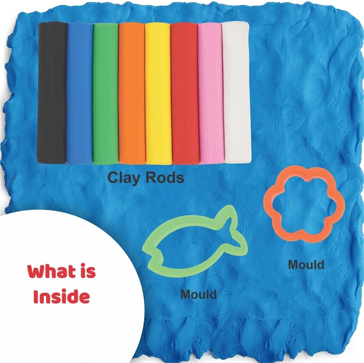 BIC CELLO Colourup Clay Play Dough Clay Set for Kids, 8 Rods, Multicolour, 4Y+