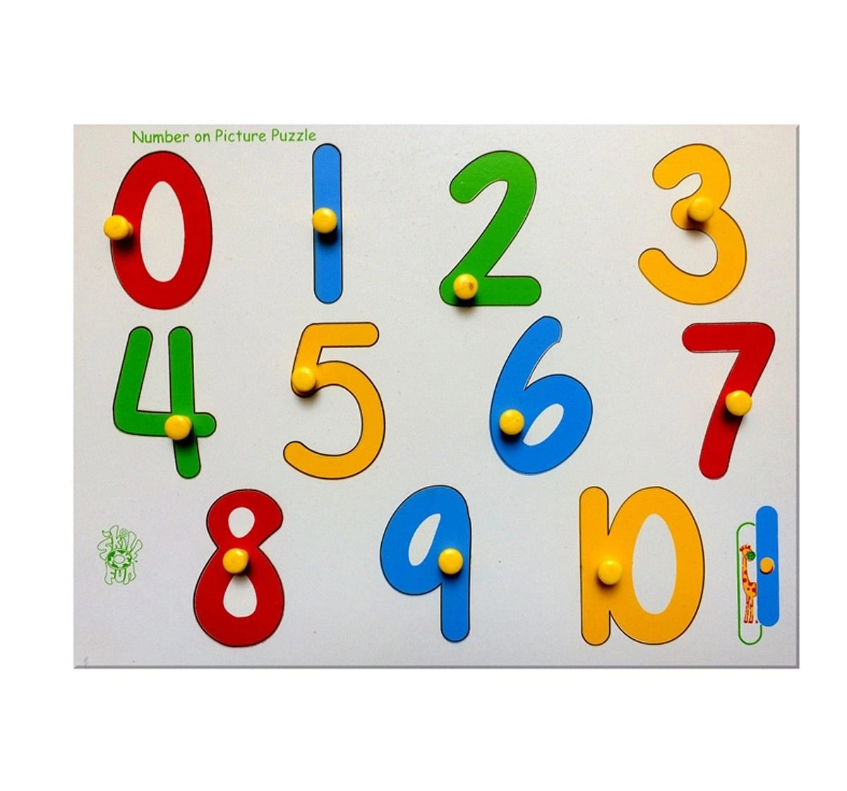 Skillofun Number on Picture Tray 0 to 10 with Knobs Multicolour 2Y+
