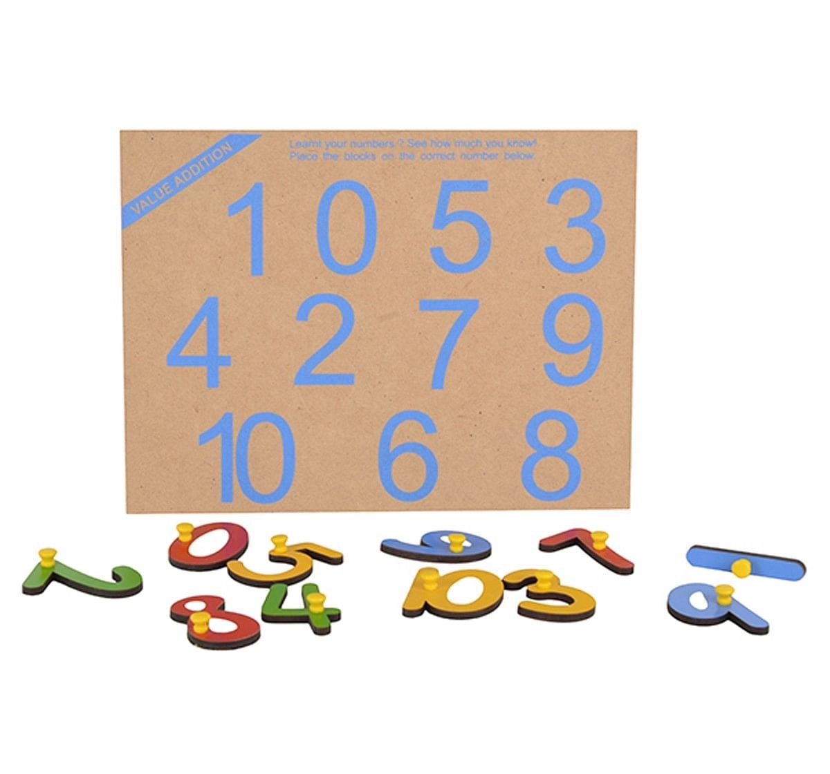 Skillofun Number on Picture Tray 0 to 10 with Knobs Multicolour 2Y+