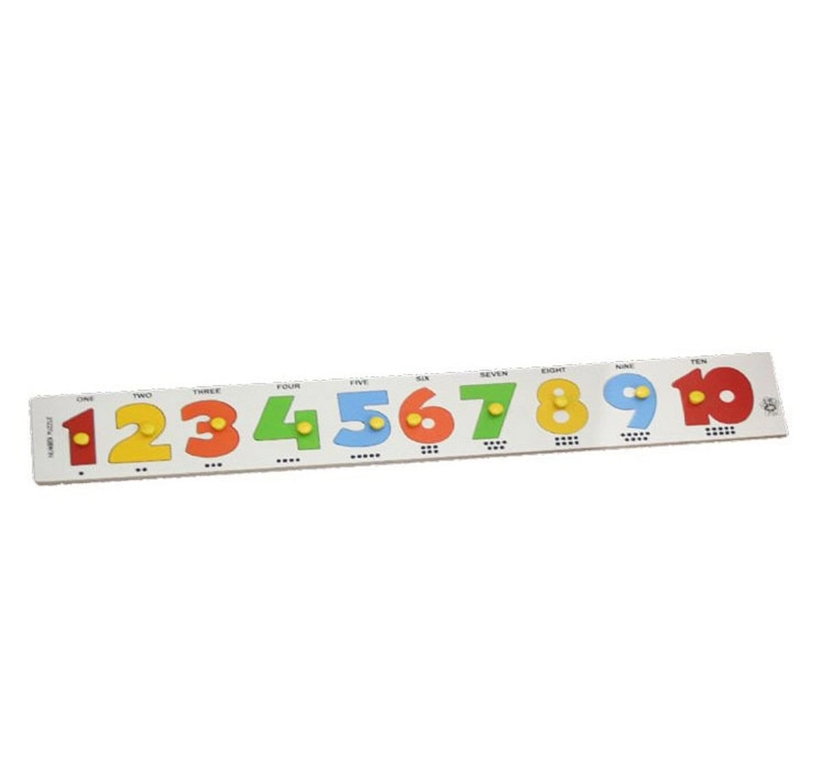 Skillofun Number Strip Puzzle 1 to 10 with Knobs Multicolour 2Y+