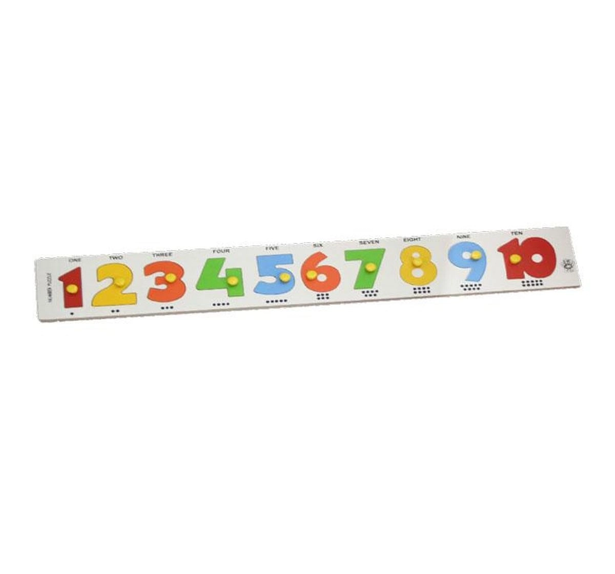 Skillofun Number Strip Puzzle 1 to 10 with Knobs Multicolour 2Y+