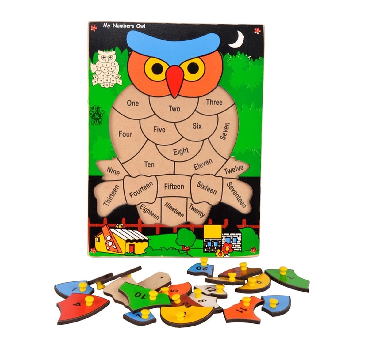Skillofun Number Owl with Knobs Multicolour 2Y+