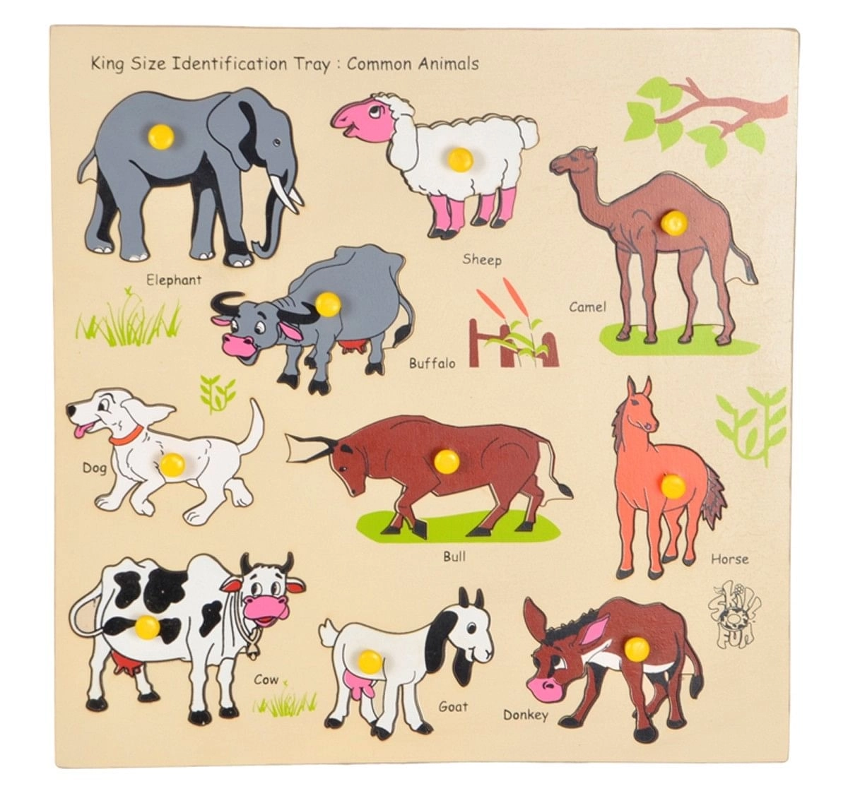 Skillofun King size Identification Tray Common Animals Multicolour 4Y+