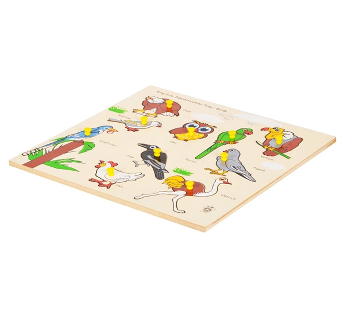 Skillofun King size Identification Tray Birds with Knobs Multicolour 4Y+
