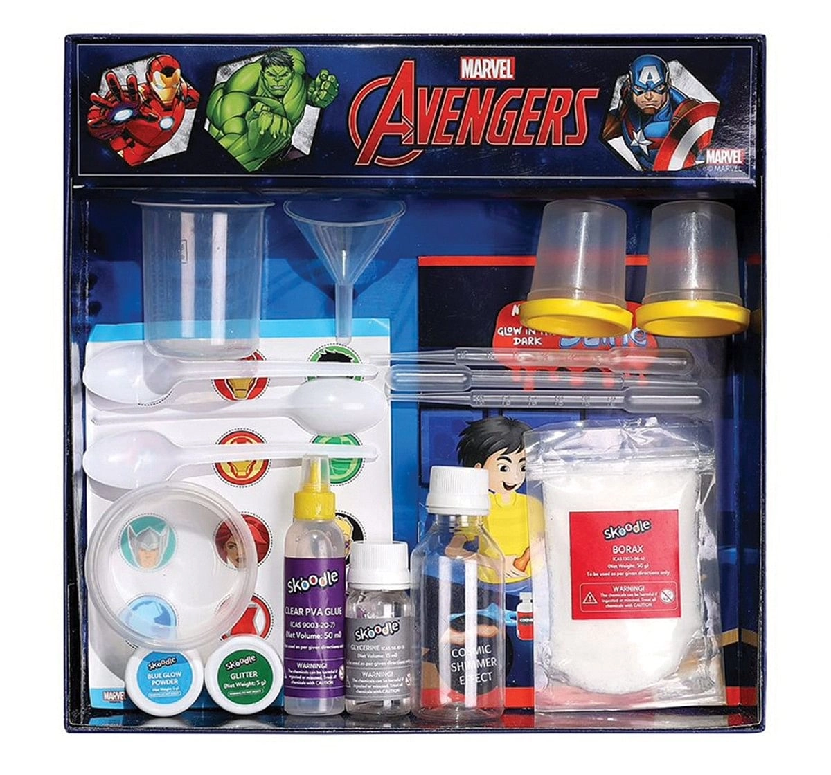 Marvel Avengers Glow in the Dark Cosmic Shimmer slime DIY Plastic Kit Multicolour 8Y+