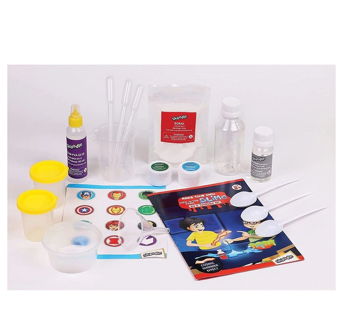 Marvel Avengers Glow in the Dark Cosmic Shimmer slime DIY Plastic Kit Multicolour 8Y+
