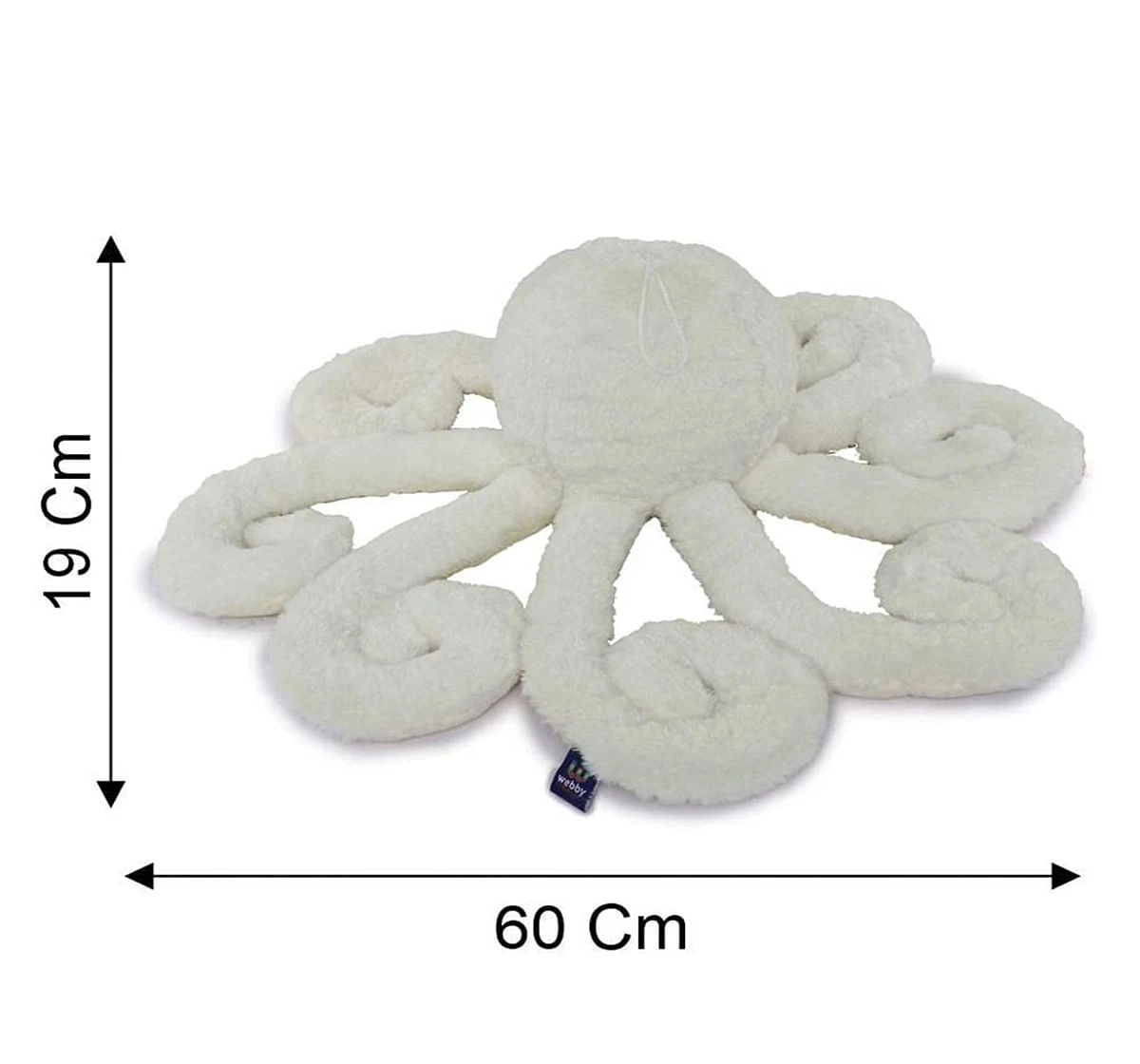 Webby Giant Stuffed Octopus Soft Toys White 3Y+