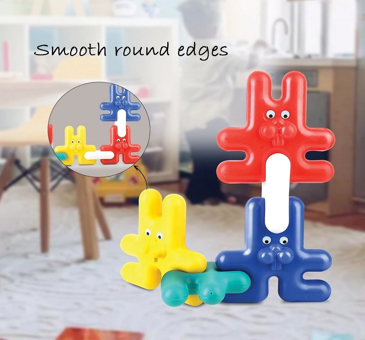 Ok Play Funny Bunny Link Interlocking blocks Early learning educational toy for kids Multicolor 0M+